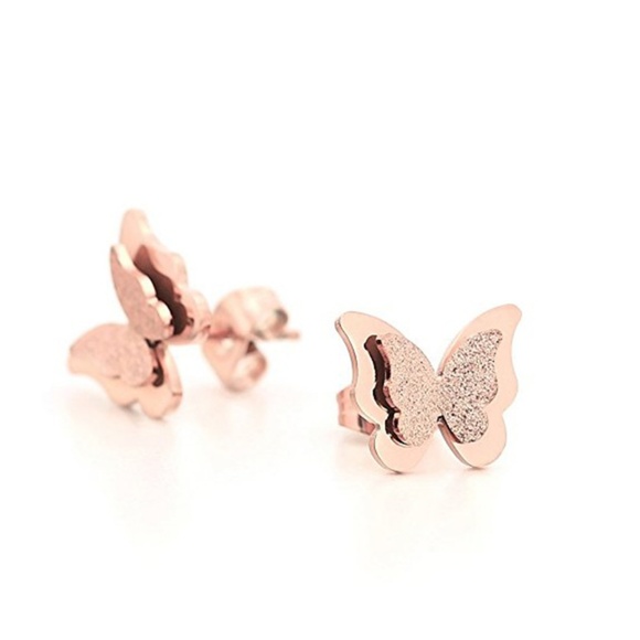 ❤️4 for $20 Sale❤️ Rose Gold Butterfly Earrings - Picture 2 of 5